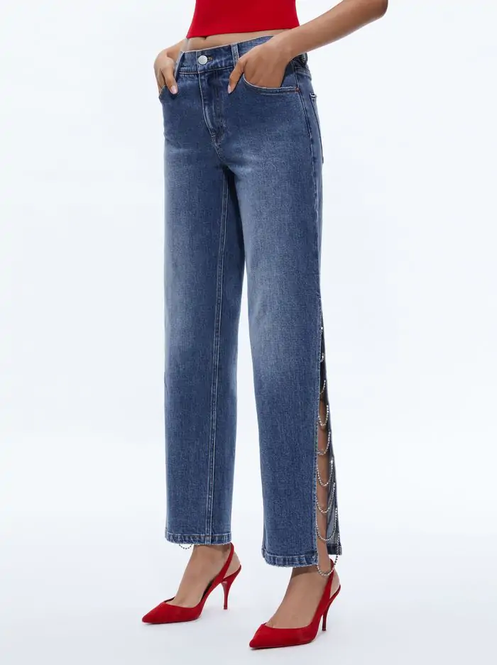 GAYLE EMBELLISHED SIDE JEAN